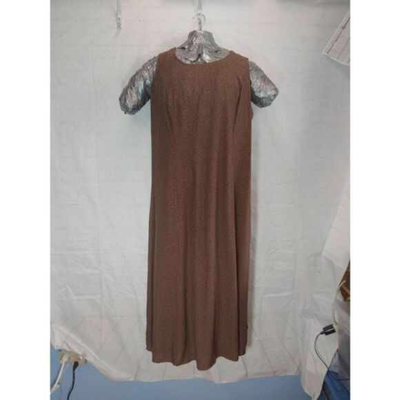 Working Classics Designs Witness Size 16 Brown Floral Vines Kaftan Style Dress - Picture 1 of 7